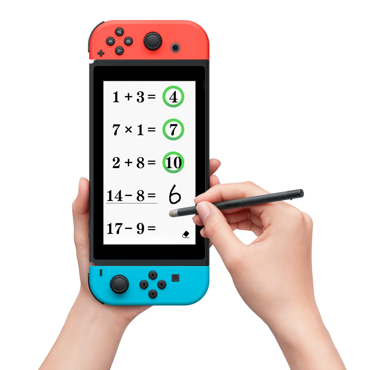 Jovem correndo ao ar livre usando fones Nintendo, com capa da trilha de Hyrule Warriors ao fundo