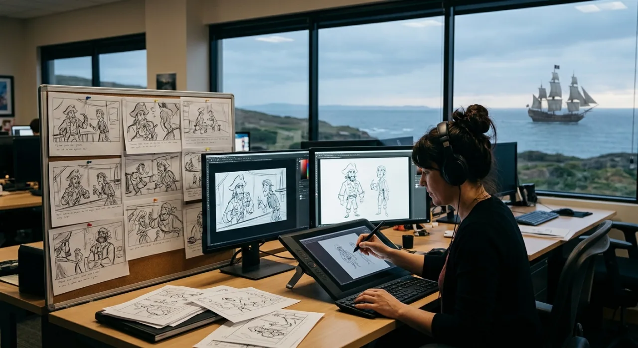 Jovem fazendo agachamento com camiseta estampada de One Piece, segurando manga de 50 capítulos