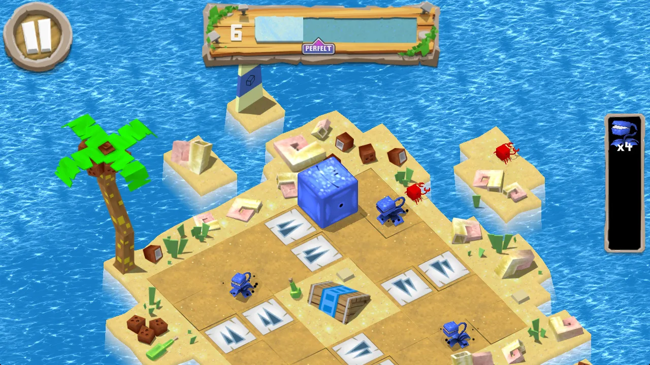 Pessoa jogando Dragon Quest XI em um console portátil moderno, acompanhada de uma garrafa de água e frutas frescas