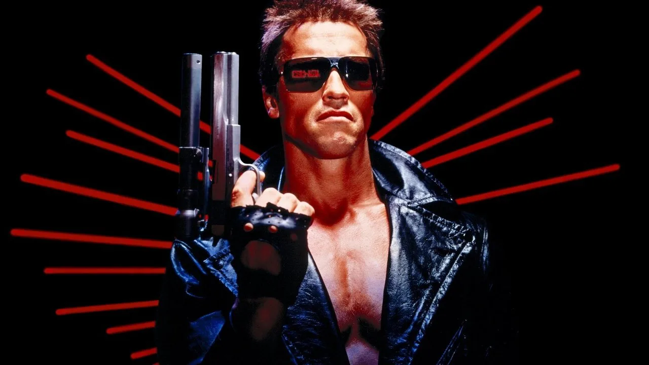 Um corredor usando fones, passando por um calendário com as sete datas marcadas e um pequeno robô Terminator ao fundo