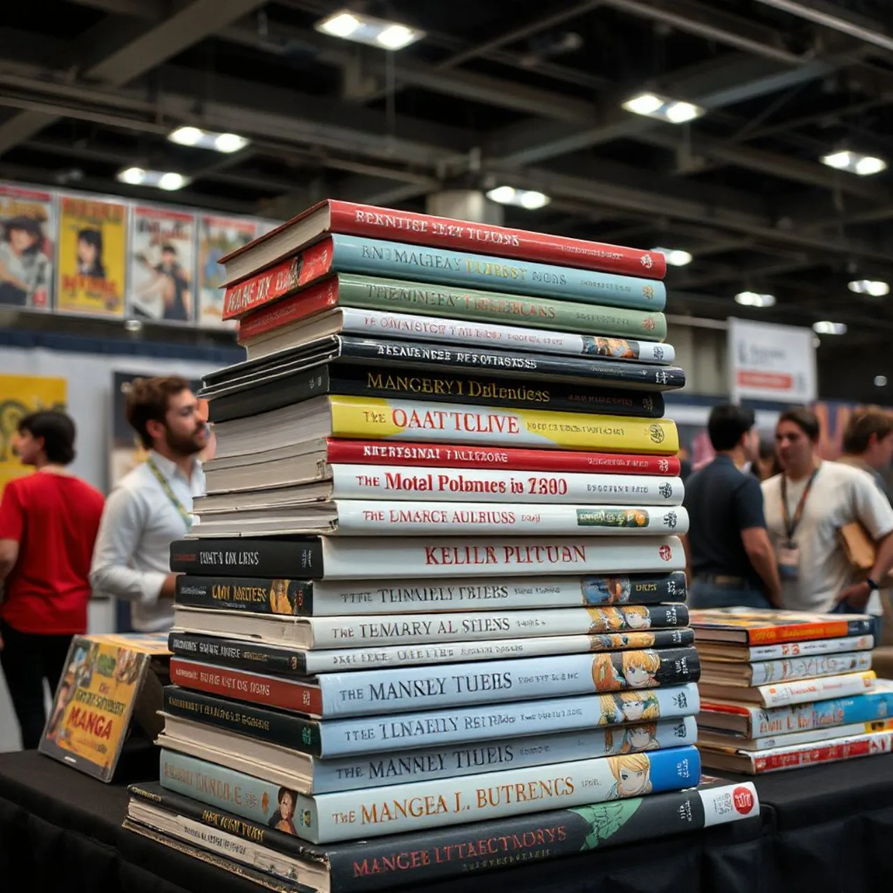 Stand da Yen Press no NYCC 2026 exibindo capas de 12 novos mangás e light novels ao lado do logo da editora