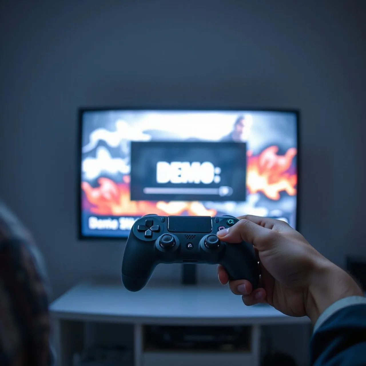 Console Nintendo Switch 2 em mãos, exibindo a tela do demo Welcome Tour com ícone VRR e notas da atualização 1.1.1