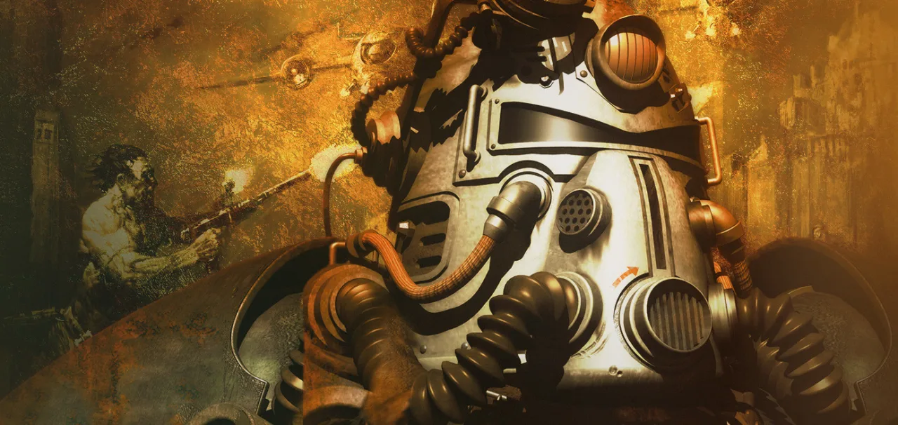 Jogador concentrado levantando halteres enquanto monitores exibem telas de Fallout 5 e Skyrim