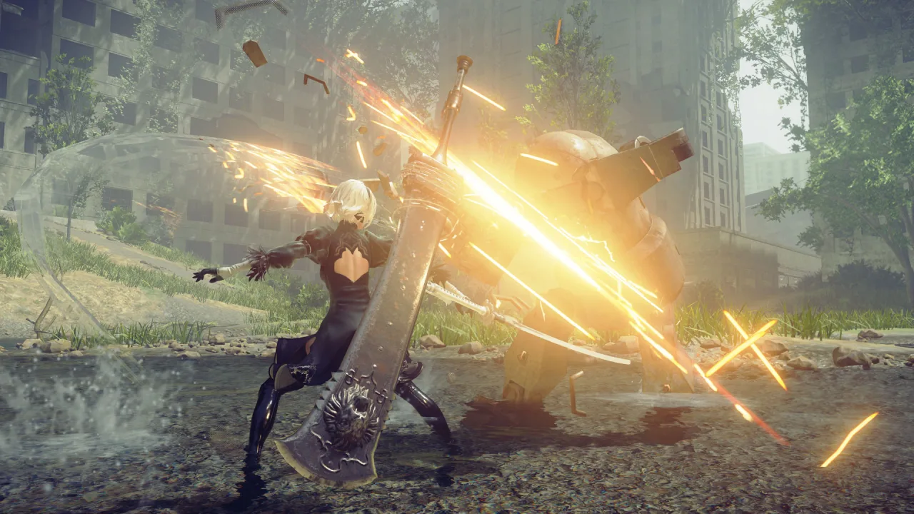 Cena do jogo NieR:Automata