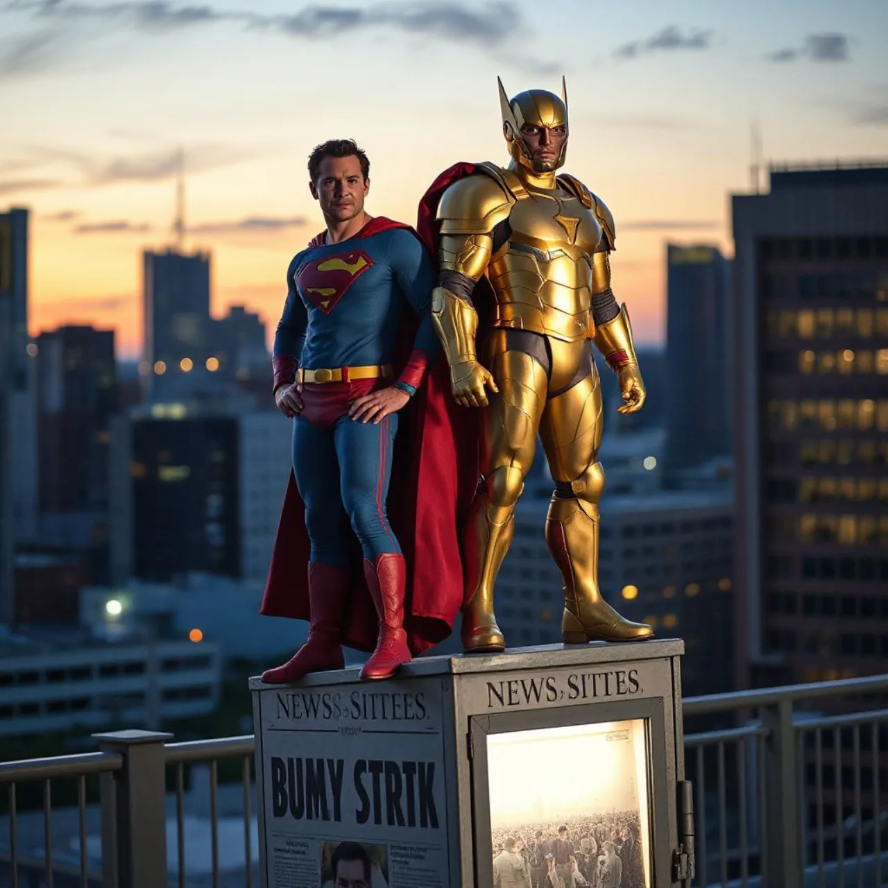 Dick Grayson em traje de Robin confronta Wonder Woman, com o símbolo da Trindade ao fundo