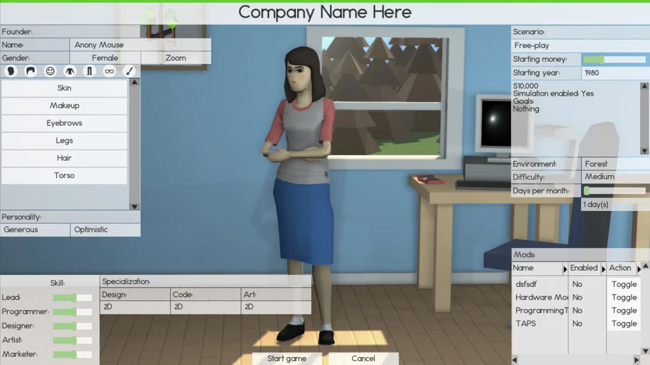 Personagem de Fallout 4 segurando um cartaz “OneBGS” em frente a um prédio destruído, com luzes de neon vermelhas