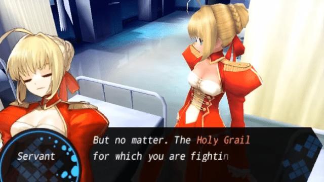 Cena do jogo Fate/Extra Record