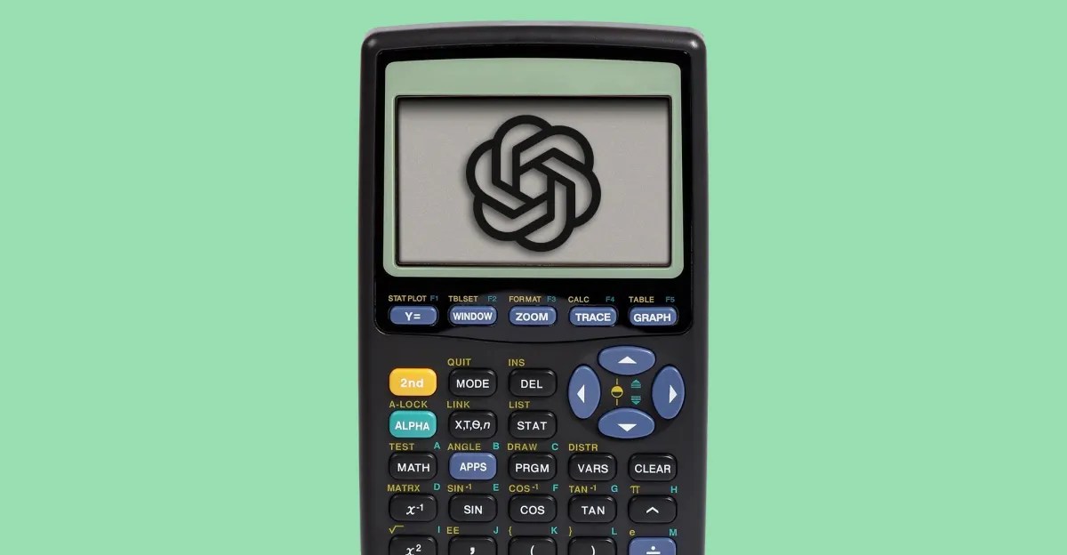 Robô de IA projetado em tela ao lado do logotipo do Prêmio Millennium e equações complexas em quadro negro