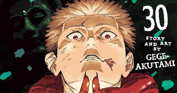 Jovem atleta fazendo agachamento com halteres, ao fundo estante com volumes de Jujutsu Kaisen