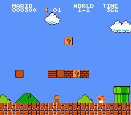 Cena do jogo Super Mario Bros.