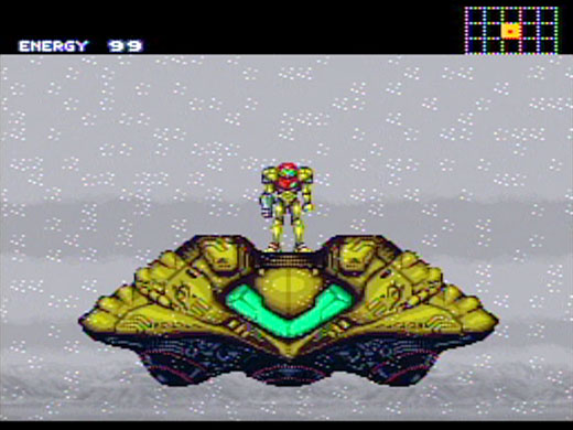 Cena do jogo Super Metroid