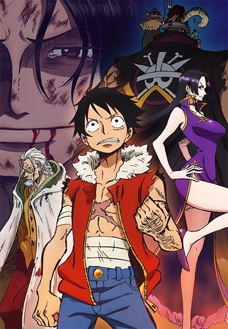 Um jovem praticando flexões ao ar livre, com uma capa de One Piece aberta ao lado, mostrando o logo da Shonen Jump