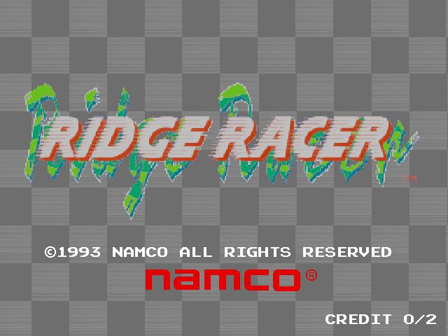 Nintendo Switch exibindo a capa de Ridge Racer com menus em japonês e um carro de corrida neon na tela
