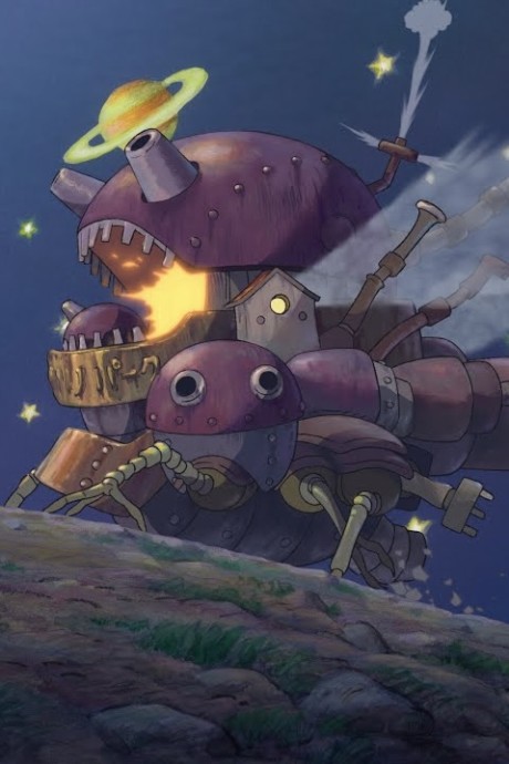 Um jovem com camiseta de anime, segurando garrafa de água, faz agachamento ao lado de pôsteres dos estúdios Ghibli, Bones e MAPPA