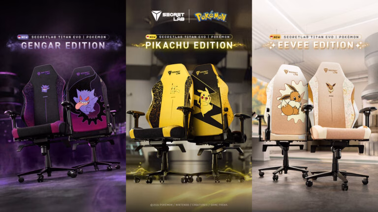 Imagem em destaque: Secretlab Revela Cadeiras Gamer Pokémon TITAN Evo com Edições Pikachu, Gengar e Eevee