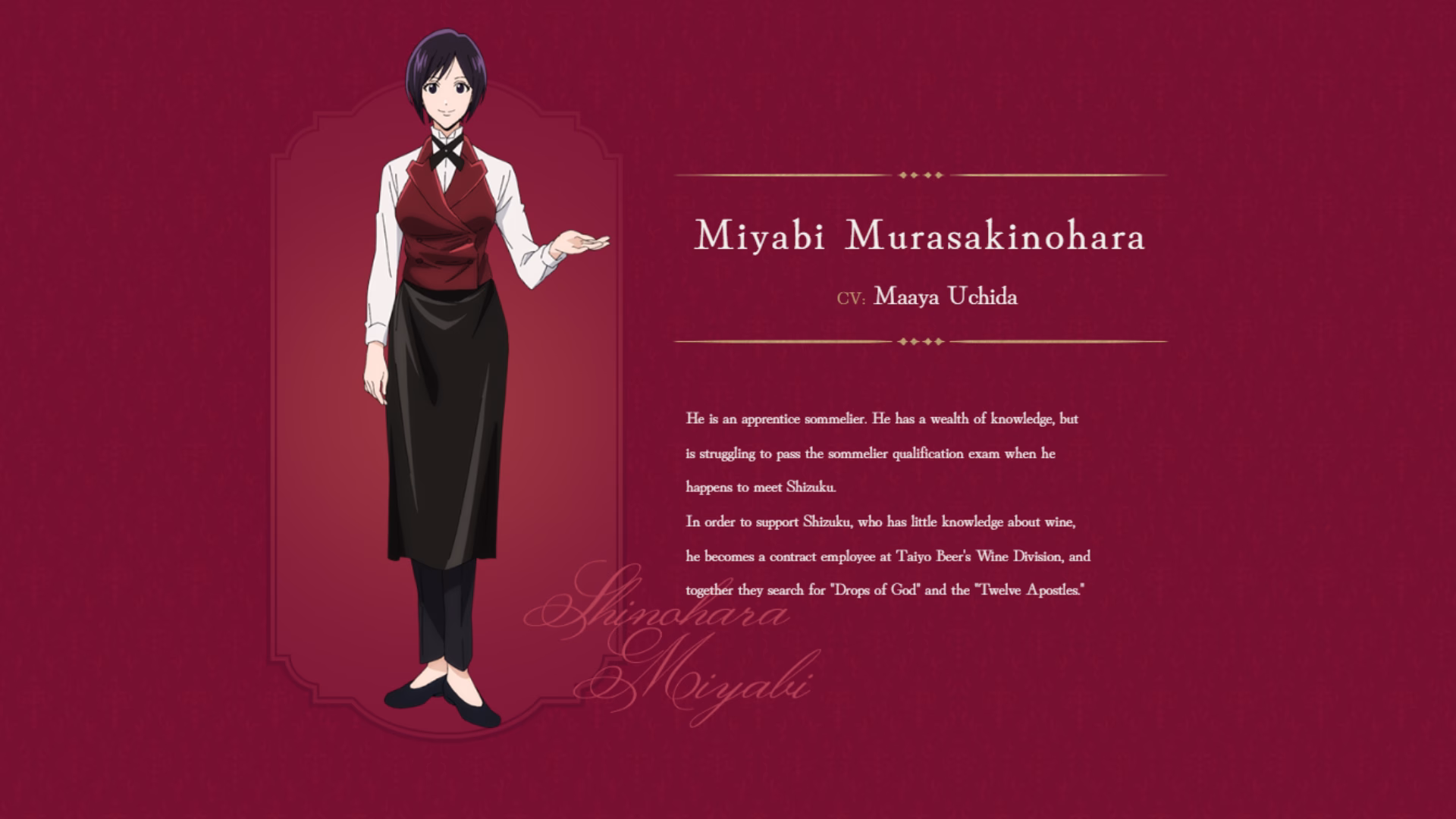 The Drops of God - Miyabi Character Sheet