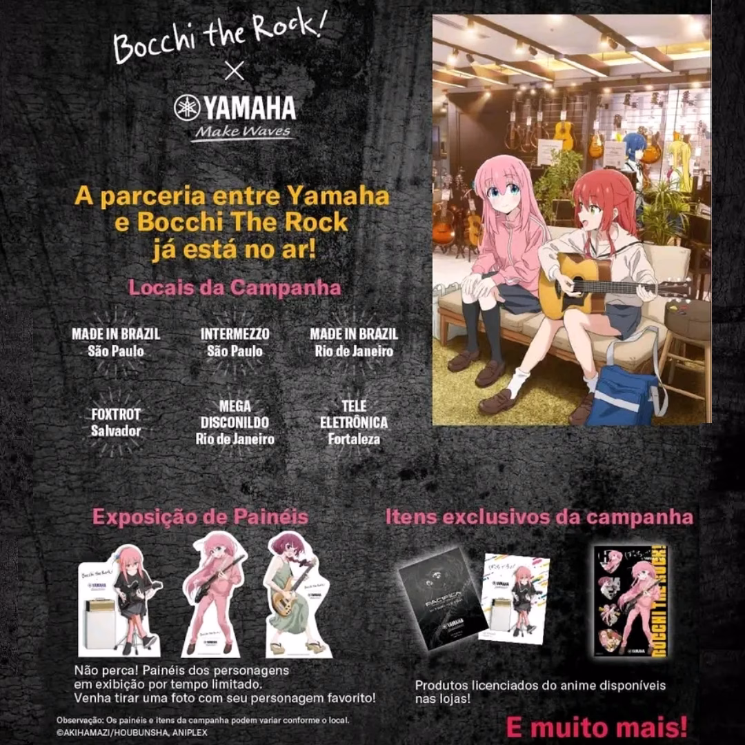 Bocchi the Rock x Yamaha collab campaign, Brazilian promo flyer